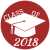 Class Of 2018 Circle Red Sticker