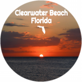 Clearwater Beach Sunset Circle Decal