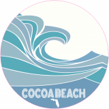 Cocoa Beach Abstract Wave Circle Decal