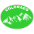 Colorado Mountains Green Oval Decal