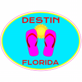 Destin Florida Flip Flop Oval Decal