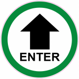 Enter Up Arrow Door Circle Decal