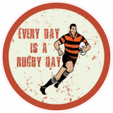 Every Day Is A Rugby Day Circle Decal