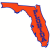 Florida Orange State Shaped Sticker
