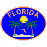 Florida Palm Trees Oval Decal