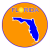 Florida Sunshine Blue Orange Circle Decal