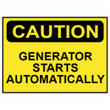 Generator Caution Yellow Decal