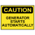 Generator Caution Yellow Sticker