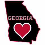 Georgia Heart State Shaped Decal