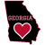 Georgia Heart State Shaped Sticker