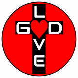 God Is Love Cross Circle Decal