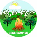 Gone Camping Campfire Circle Decal