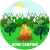 Gone Camping Campfire Circle Sticker