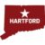 Hartford CT State Shaped Sticker