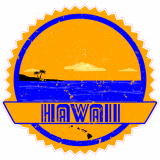 Hawaii Retro Sunshine Decal