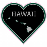 Hawaii State Heart Shaped Decal