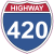 Highway 420 Road Sign Sticker