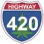 Highway 420 Weed Road Sign Sticker