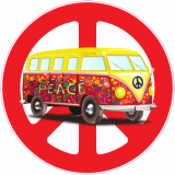 Hippie Bus Peace Sign Decal
