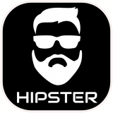 Hipster Beard Rounded Square Decal