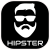Hipster Beard Rounded Square Sticker