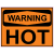 Hot Warning Sign Sticker