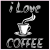 I Love Coffee Black White Square Decal