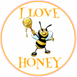 I Love Honey Bee Circle Decal