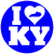 I Love KY Kentucky Circle Sticker