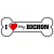 I Love My Bichon Dog Bone Sticker