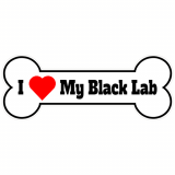 I Love My Black Lab Dog Bone Decal