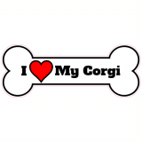 I Love My Corgi Dog Bone Decal