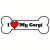 I Love My Corgi Dog Bone Sticker