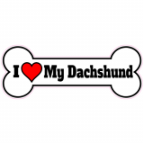 I Love My Dachshund Dog Bone Decal