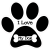 I Love My Dog Paw Print Sticker