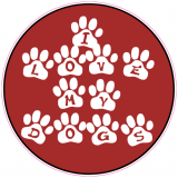 I Love My Dogs Paw Circle Decal