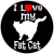 I Love My Fat Cat Circle Sticker