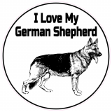 I Love My German Shepherd Circle Decal