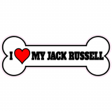 I Love My Jack Russell Dog Bone Decal