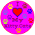I Love My Kitty Cats Paw Print Circle Decal