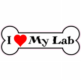 I Love My Lab Dog Bone Decal