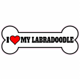I Love My Labradoodle Dog Bone Decal