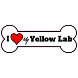 I Love My Yellow Lab Dog Bone Decal