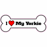 I Love My Yorkie Bone Decal