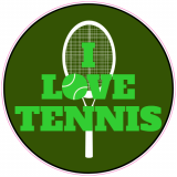 I Love Tennis Circle Decal