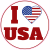 I Love USA Patriotic Circle Sticker