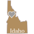 Idaho Heart State Shaped Sticker