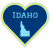 Idaho State Heart Shaped Sticker