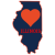 Illinois Heart State Shaped Sticker