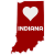 Indiana Heart State Shaped Sticker